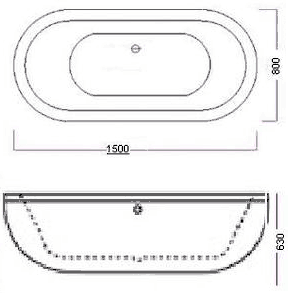 Additional image for Freestanding Bath With Surround Panel (1500mm).