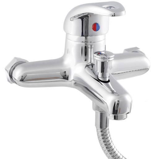 Additional image for Wall Mounted Bath Shower Mixer With Shower Kit (Chrome, Single Lever)