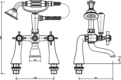 Additional image for Basin & Bath Shower Mixer Faucet Set (Free Shower Kit).