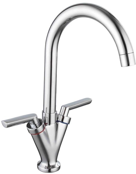 Additional image for Grace Kitchen Faucet With Twin Lever Controls (Chrome).