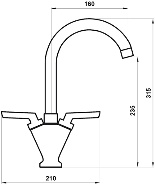 Additional image for Grace Kitchen Faucet With Twin Lever Controls (Chrome).