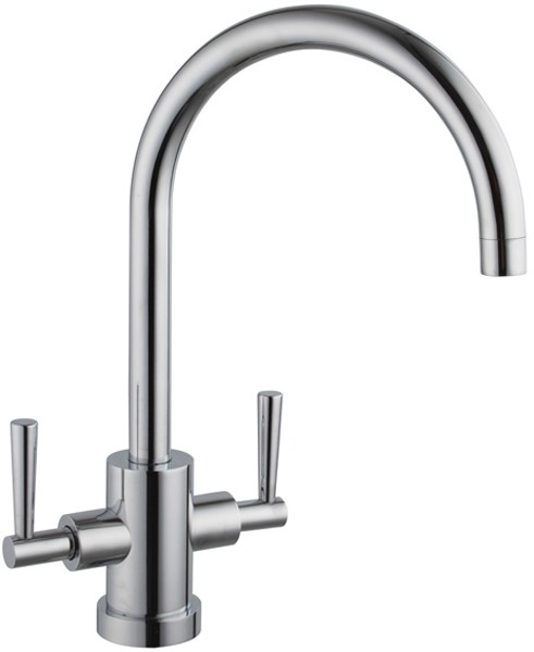 Additional image for Ruby Kitchen Faucet With Twin Lever Controls (Chrome).