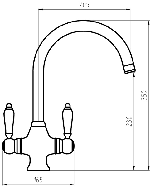 Additional image for Evie Kitchen Faucet With Twin Lever Controls (Chrome).