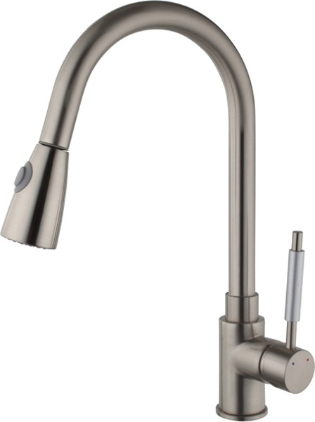 Additional image for Lily Kitchen Faucet With Pull Out Spray Rinser (Brushed Steel).