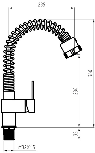 Additional image for Hannah Kitchen Faucet With Pull Out Spray Rinser (Chrome).