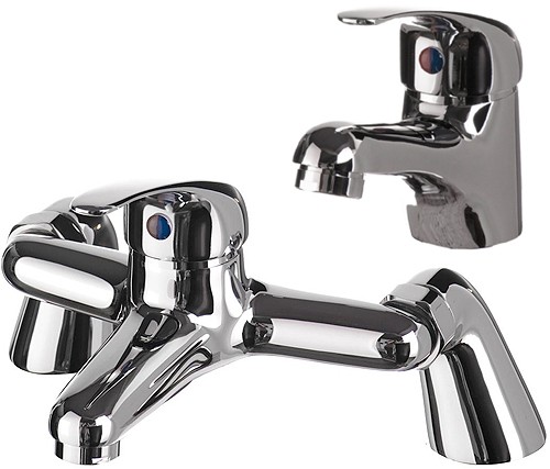 Additional image for Basin Mixer & Bath Filler Faucet Set (Chrome).