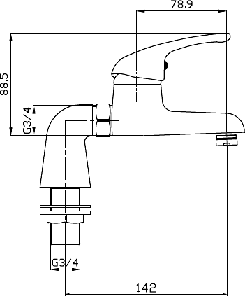 Additional image for Basin Mixer & Bath Filler Faucet Set (Chrome).