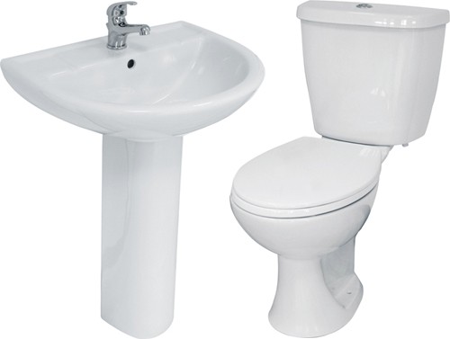 Additional image for 4 Piece Bathroom Suite With Toilet & Basin (1 Faucet Hole).