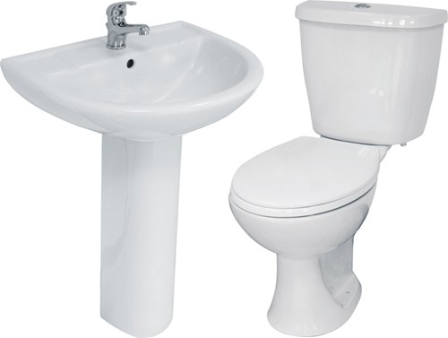Additional image for 4 Piece Bathroom Suite With Toilet & Basin (1 Faucet Hole).