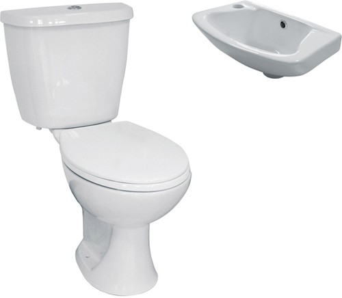 Additional image for 3 Piece Bathroom Suite With Toilet & Small Basin.