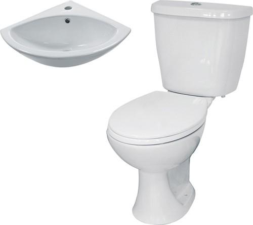 Additional image for 3 Piece Bathroom Suite With Toilet & Corner Basin.