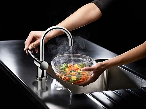 Additional image for Steaming Hot Filtered Kitchen Faucet (Brushed Steel).