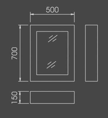 Additional image for Fareham bathroom cabinet.  500x700mm.