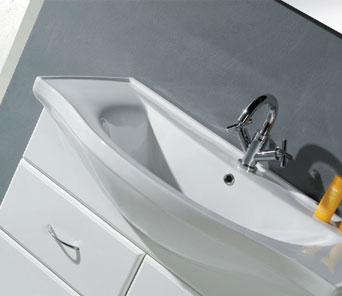 Additional image for Muros 800mm white vanity unit with one piece ceramic basin.