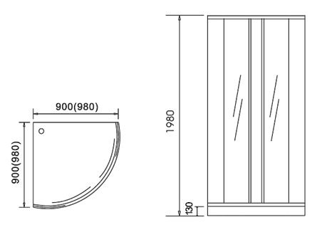 Additional image for Xert 900mm quadrant shower enclosure + tray