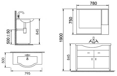 Additional image for Yardley complete vanity unit set.