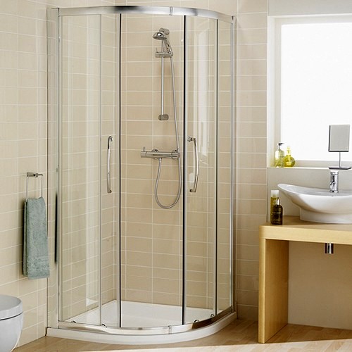 Additional image for 1000mm Quadrant Shower Enclosure & Tray (Silver).