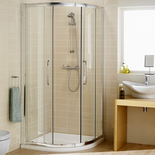 Additional image for 800mm Quadrant Shower Enclosure & Tray (Silver).