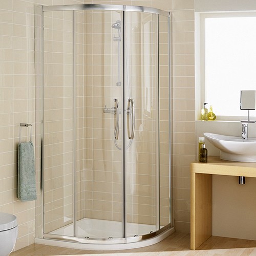 Additional image for 900mm Quadrant Shower Enclosure & Tray (Silver).