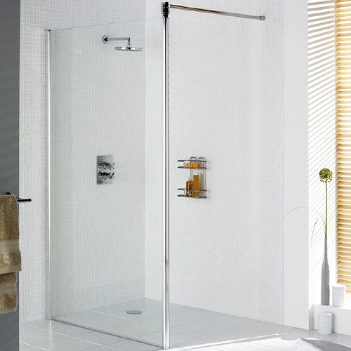 Additional image for 800x1900 Glass Shower Screen (Silver, 8mm Glass).