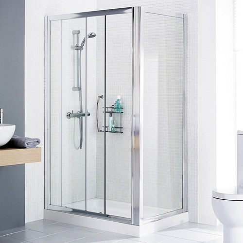 Additional image for 1400x700 Shower Enclosure, Slider Door & Tray (Right Handed).