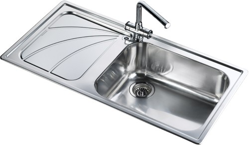 Additional image for 1.0 bowl stainless steel kitchen sink with left hand drainer.