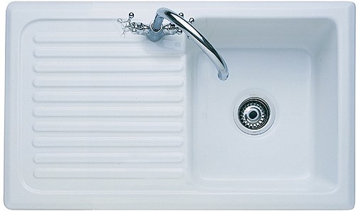 Additional image for 1.0 Bowl Ceramic Kitchen Sink, Left Hand Drainer.