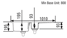 Additional image for 1.5 Bowl Ceramic Kitchen Sink, Left Hand Drainer.