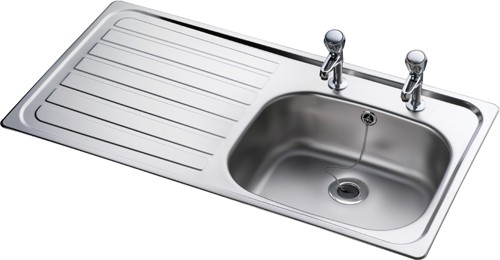 Additional image for Lexin 1.0 bowl stainless steel kitchen sink with left hand drainer.