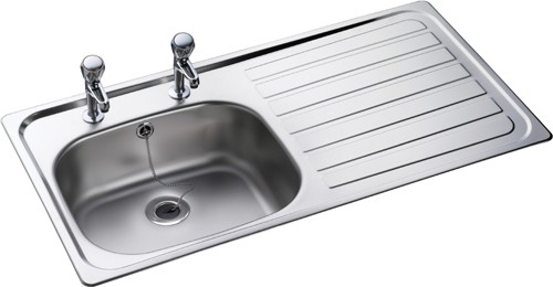 Additional image for Lexin 1.0 bowl stainless steel kitchen sink with right hand drainer.