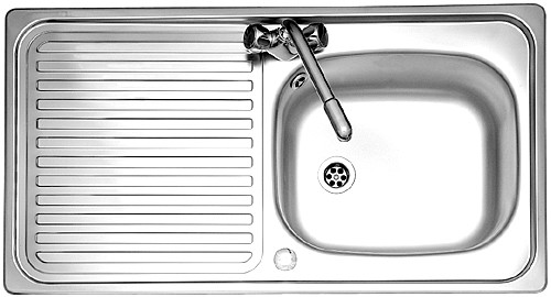 Additional image for Linear 1.0 bowl stainless steel kitchen sink. Reversible.