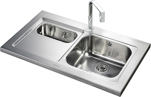 Additional image for 1.5 Bowl Stainless Steel Sink, Left Hand Drainer.