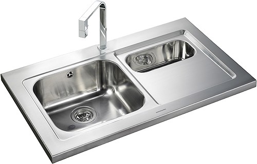 Additional image for 1.5 Bowl Stainless Steel Sink, Right Hand Drainer.