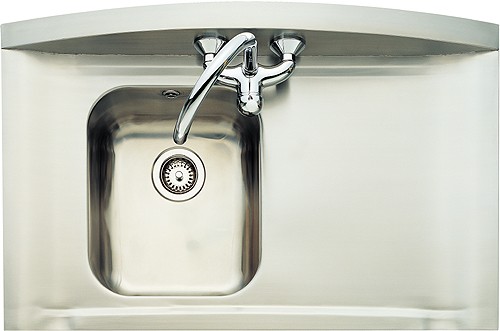 Additional image for 1.0 Bowl Stainless Steel Sink, Right Hand Drainer. 665mm.