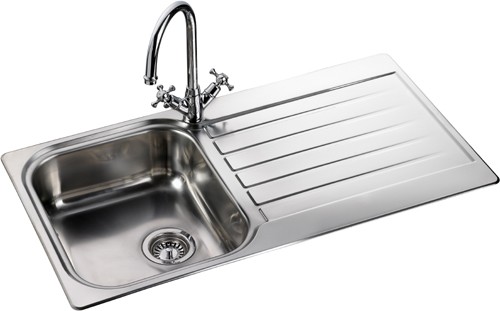 Additional image for Seattle 1.0 bowl stainless steel kitchen sink. Reversible.
