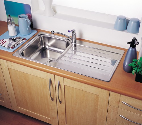 Additional image for Seattle 1.0 bowl stainless steel kitchen sink. Reversible.