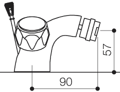 Additional image for Mono Bidet Mixer Faucet With Pop Up Waste (Chrome).