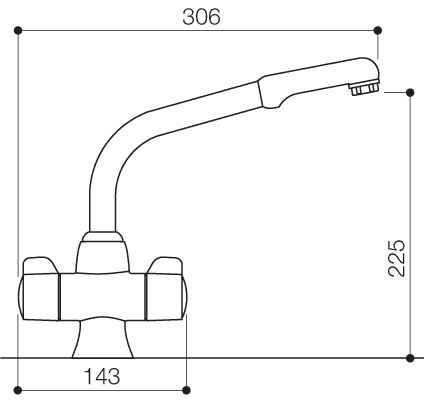 Additional image for Bristol Monoblock Kitchen Faucet With Swivel Spout (Chrome).