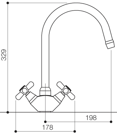 Additional image for Nostalgia Monoblock Kitchen Faucet With Swivel Spout (Chrome).