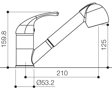 Additional image for Titan Monoblock Kitchen Faucet With Pull Out Rinser (Chrome).