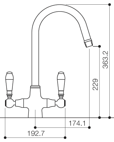 Additional image for Marseille Monoblock Kitchen Faucet With Swivel Spout (Chrome).