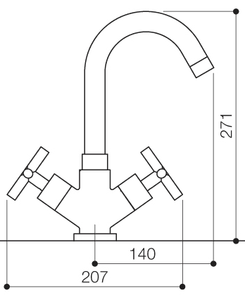 Additional image for Apollo Monoblock Kitchen Faucet With Swivel Spout (Chrome).