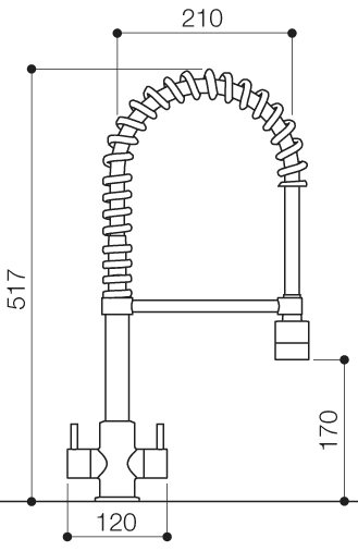 Additional image for Syncro Monoblock Kitchen Faucet With Pull Out Rinser (Chrome).