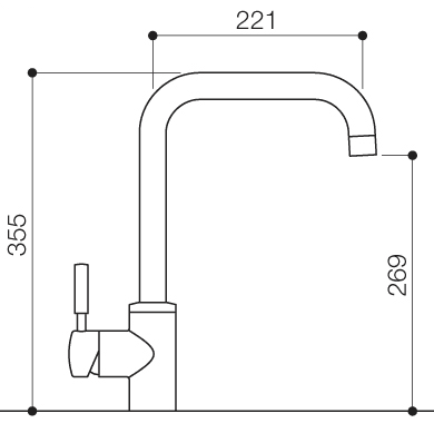 Additional image for Roma Monoblock Kitchen Faucet With Swivel Spout (Chrome).