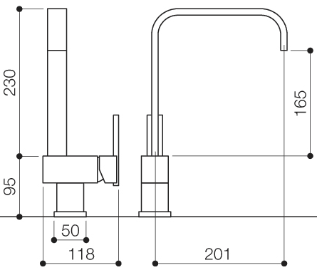 Additional image for Flow Monoblock Kitchen Faucet With Swivel Spout (Chrome).