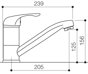 Additional image for Como Monoblock Kitchen Faucet With Swivel Spout (Chrome).