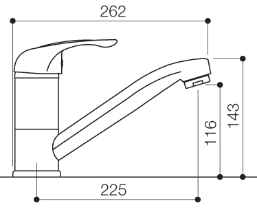 Additional image for Modena Monoblock Kitchen Faucet With Swivel Spout (Chrome).