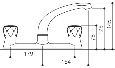 Additional image for Alpha Deck Sink Mixer Faucet With Swivel Spout (Chrome).