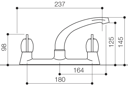 Additional image for Alpha Lever Deck Sink Mixer Faucet With Swivel Spout (Chrome).