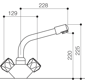 Additional image for Alpha Monoblock Kitchen Faucet With Swivel Spout (Chrome).